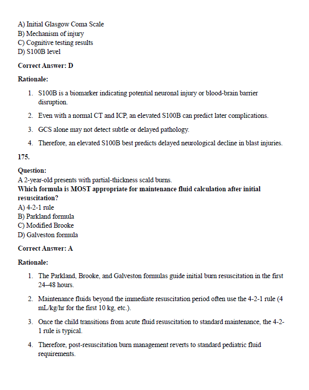 175 Questions for the Certified Emergency Nurse (CEN) 2025 Exam with Answers & Explanations