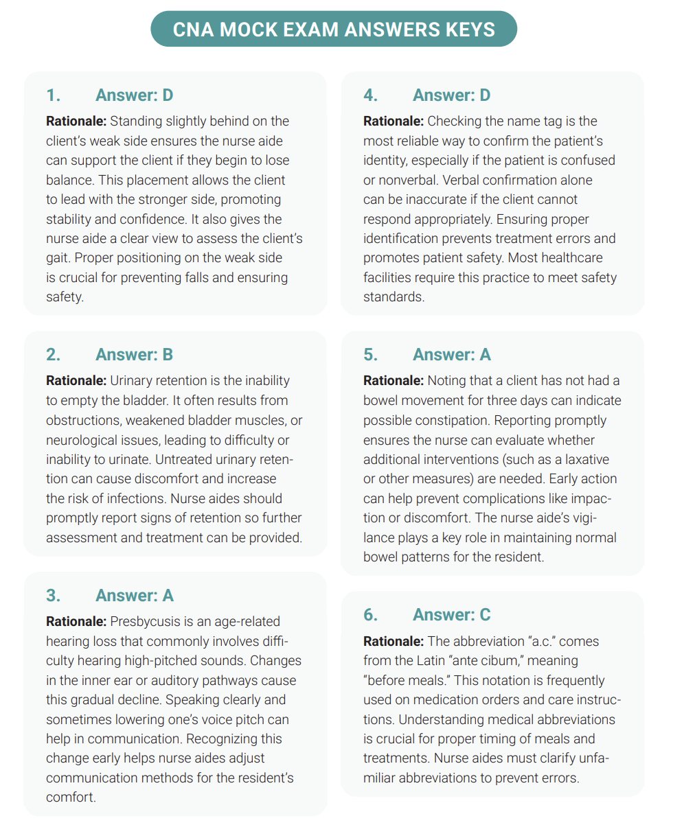 127 Questions for the CNA 2024 Exam with Answers & Explanations