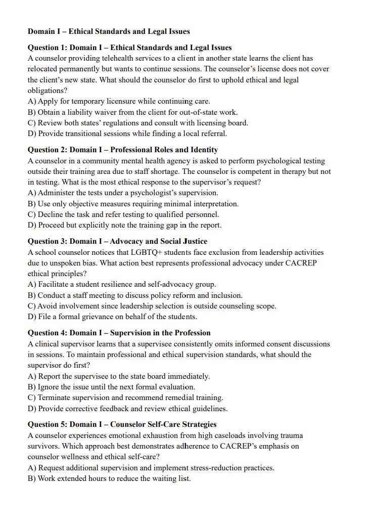 CPCE Practice Questions – 700 Domain-Based Questions with Explanations (Digital Download)