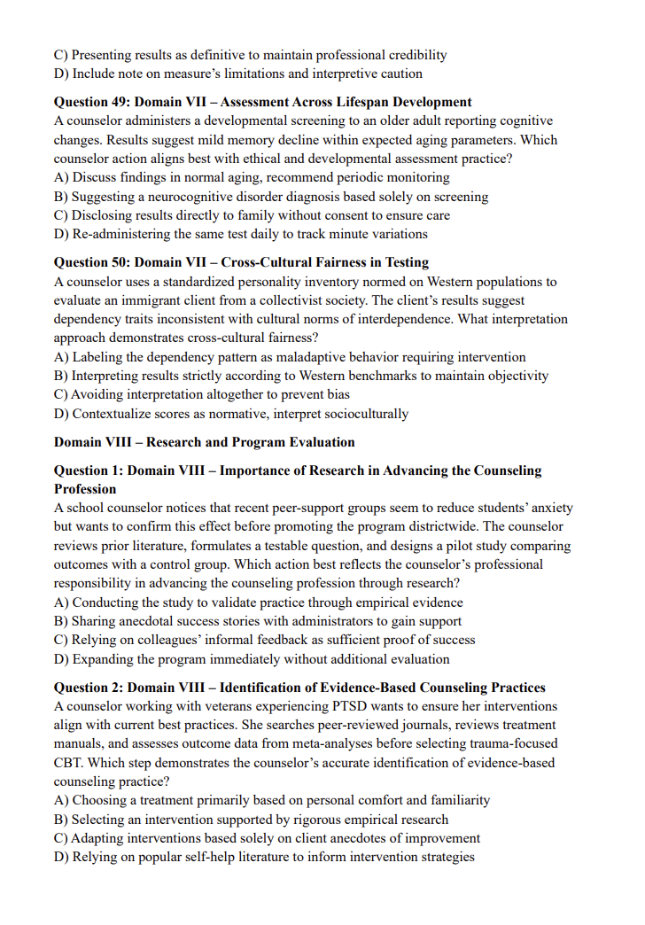 CPCE Practice Questions – 700 Domain-Based Questions with Explanations (Digital Download)