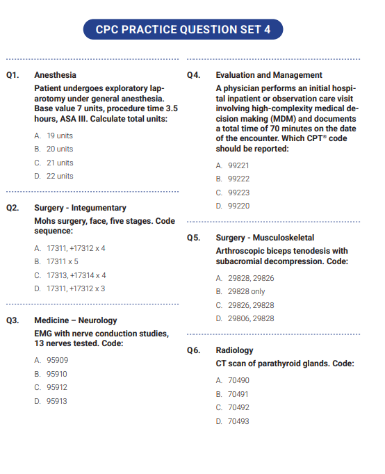 600 AAPC CPC 2025 Practice Questions