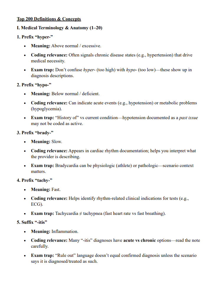 AAPC CPC 2026 Ultimate Exam Study Guide | 380 Pages of Detailed Notes, Mock Exams, Cheat Sheets, & More