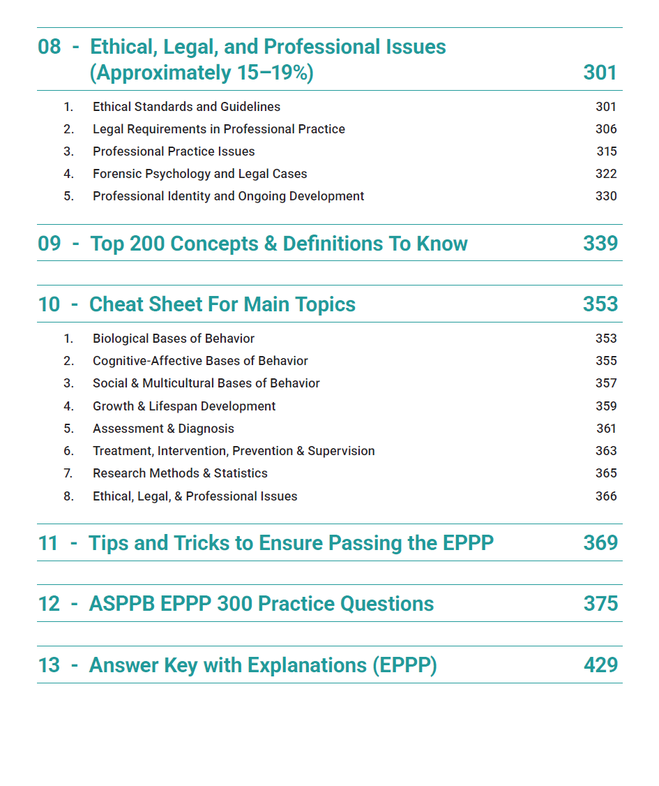 EPPP 2025 Study Guide Edition | Includes Detailed Notes, Practice Questions, Cheat Sheet & More