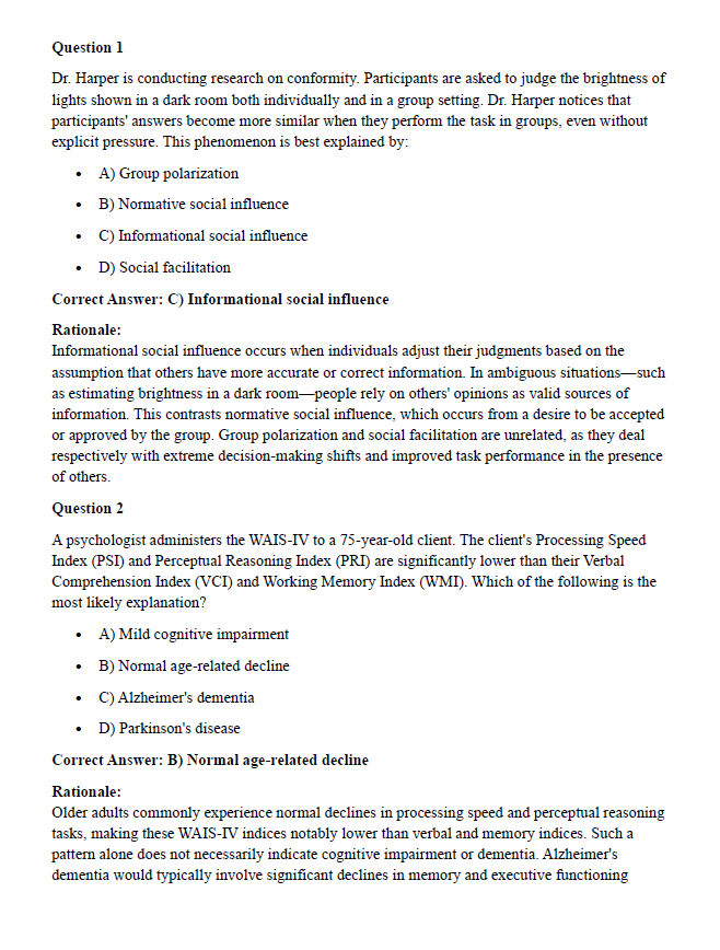 EPPP 2025 Exam Practice Questions: 240 Recall-Based Questions with Detailed Rationales