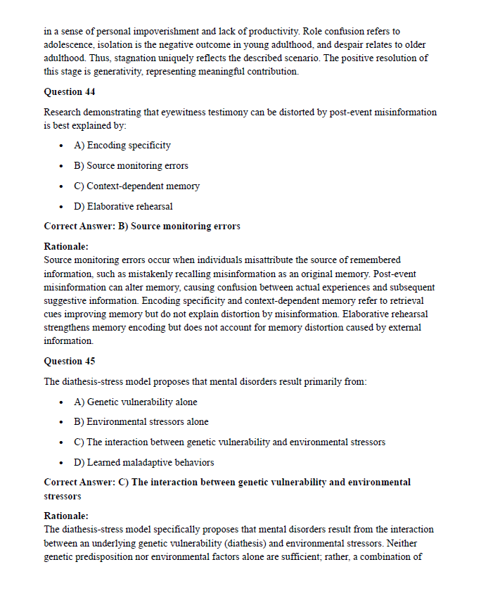 EPPP 2025 Exam Practice Questions: 240 Recall-Based Questions with Detailed Rationales