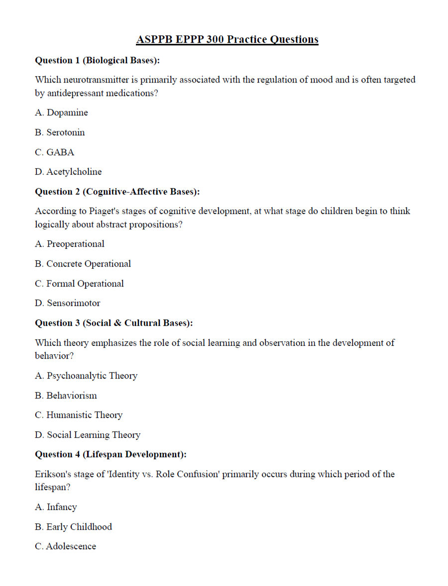 ASPPB EPPP 2025  Exam Ultimate Study Guide – 490 Pages of Expert Review