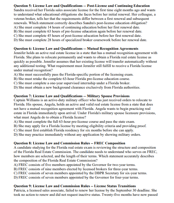 Florida Real Estate Exam Practice Questions – 300 Items, 3 Mock Exams & Rationales | Digital Download