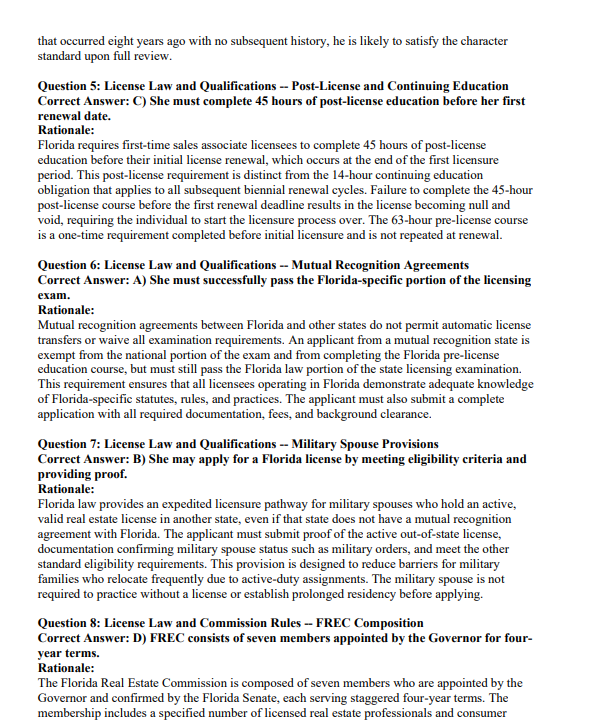 Florida Real Estate Exam Practice Questions – 300 Items, 3 Mock Exams & Rationales | Digital Download