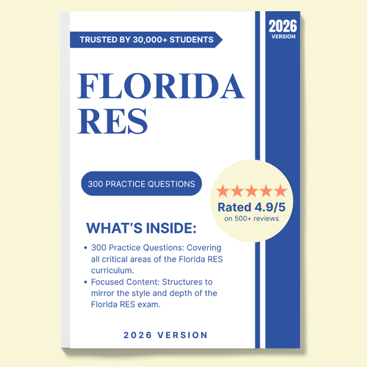 Florida Real Estate Exam Practice Questions – 300 Items, 3 Mock Exams & Rationales | Digital Download