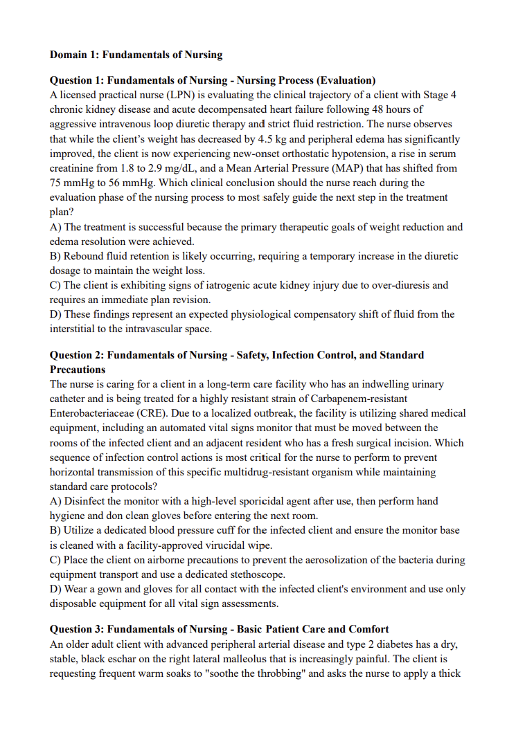 800 HESI LPN-ADN Practice Questions| With Answers and Explanations