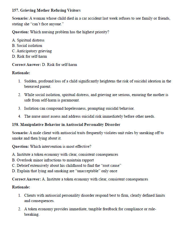 240 Questions for the HESI Mental Health 2024 Exam with Answers & Explanation