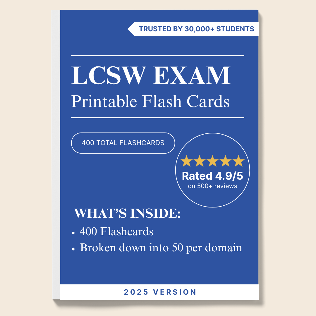 LCSW Flashcards: 400 Printable Digital Flashcards for Exam Success