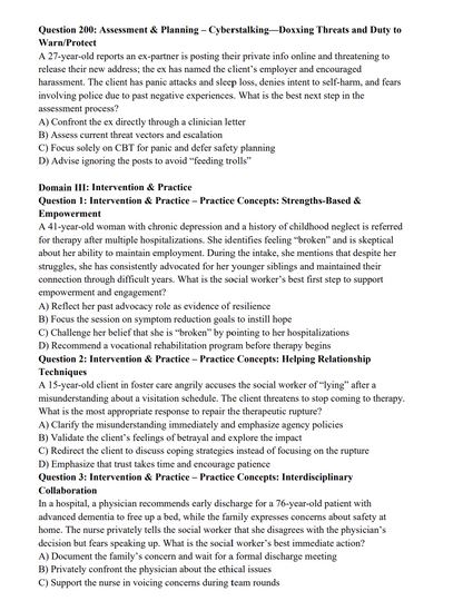 LCSW 940 Practice Questions + 2 Mock Exams (Digital Download)