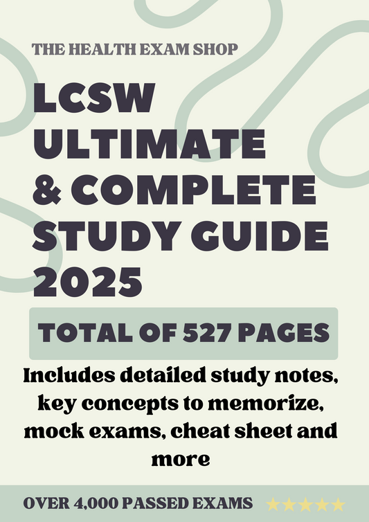 LCSW Exam 2025 Ultimate Study Guide with Detailed Notes, Mock Exam, Scenario Questions, & More