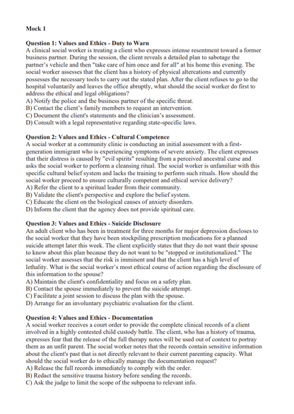 LCSW 940 Practice Questions + 2 Mock Exams (Digital Download)
