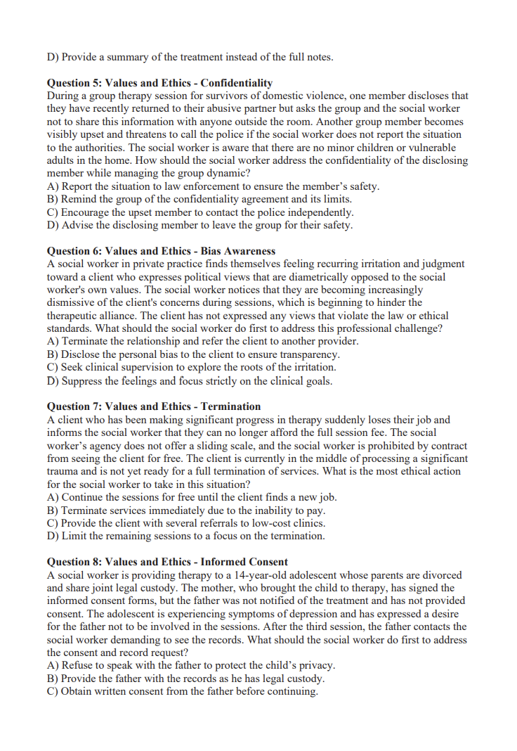 LCSW 940 Practice Questions + 2 Mock Exams (Digital Download)