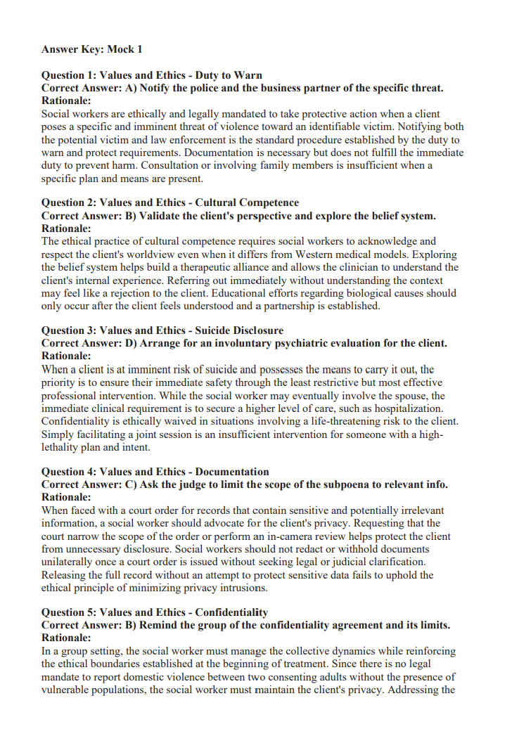 LCSW 940 Practice Questions + 2 Mock Exams (Digital Download)
