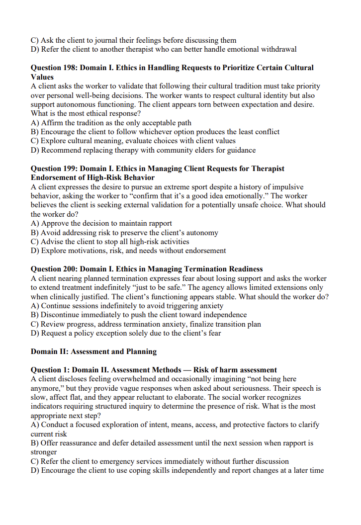 LMSW Practice Questions – 940 Total Questions (2 Full Mock Exams + 600 Domain-Based Practice) | Digital Download