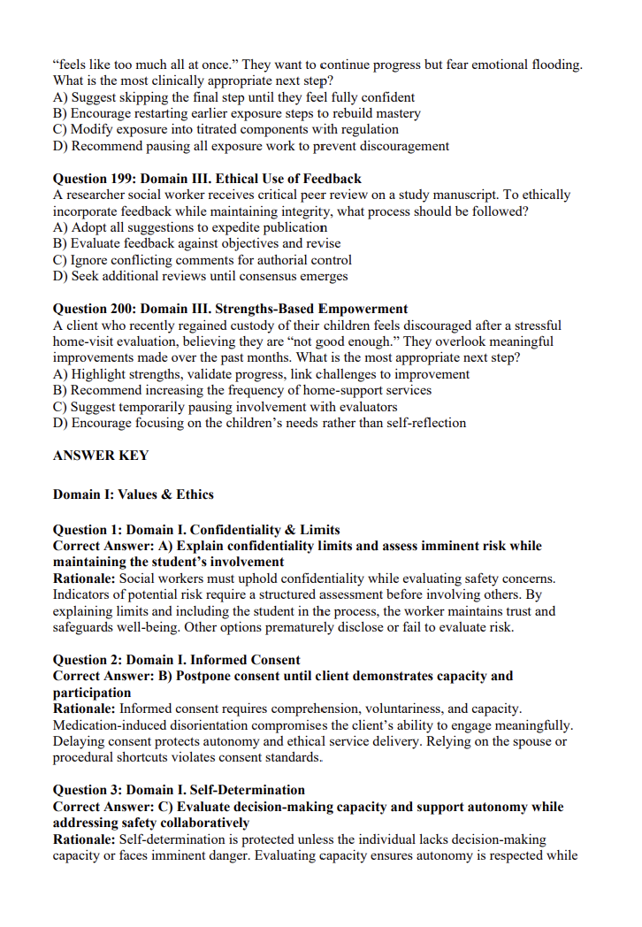 LMSW Practice Questions – 940 Total Questions (2 Full Mock Exams + 600 Domain-Based Practice) | Digital Download