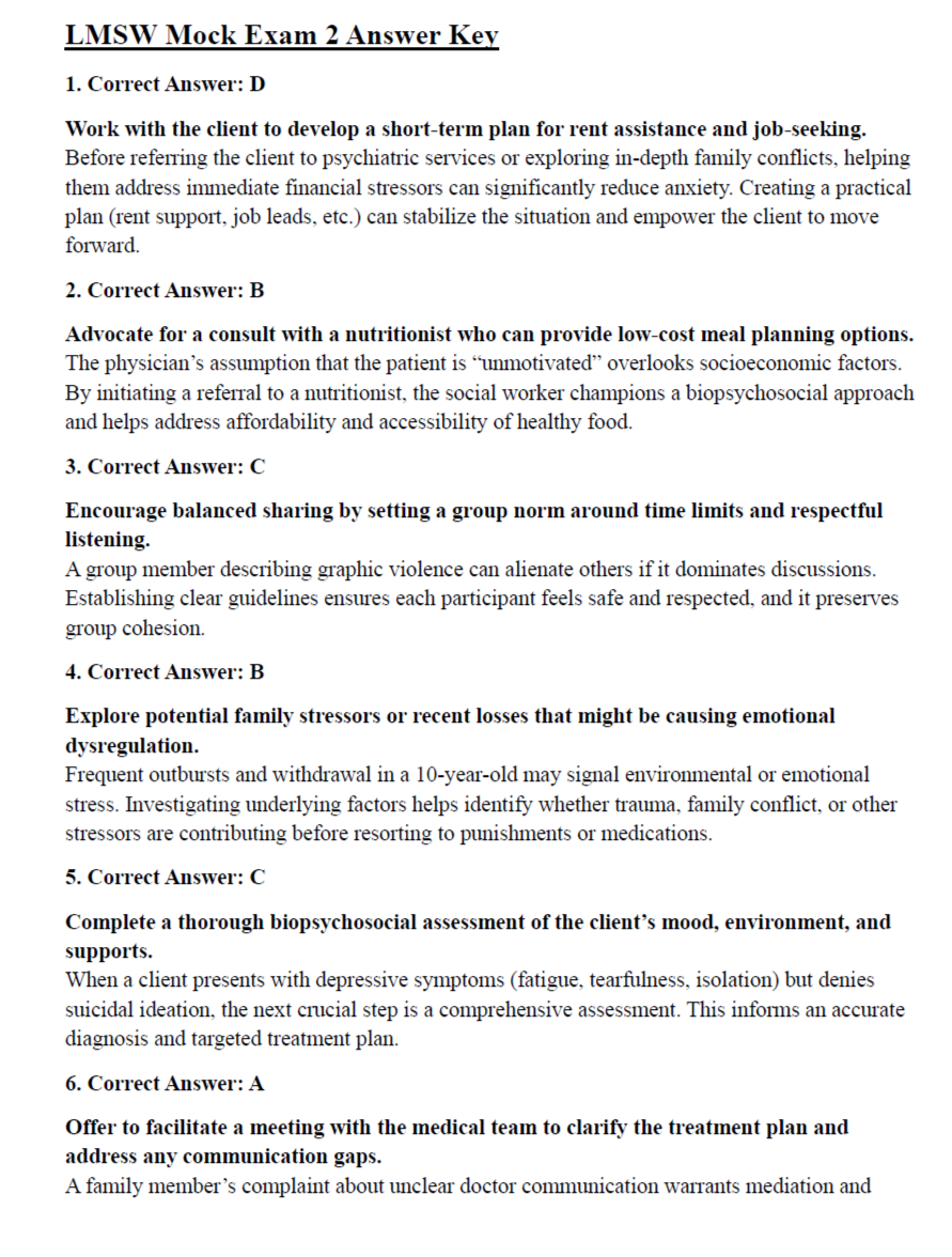 340 LMSW Exam Practice Questions with Answers & Detailed Explanations