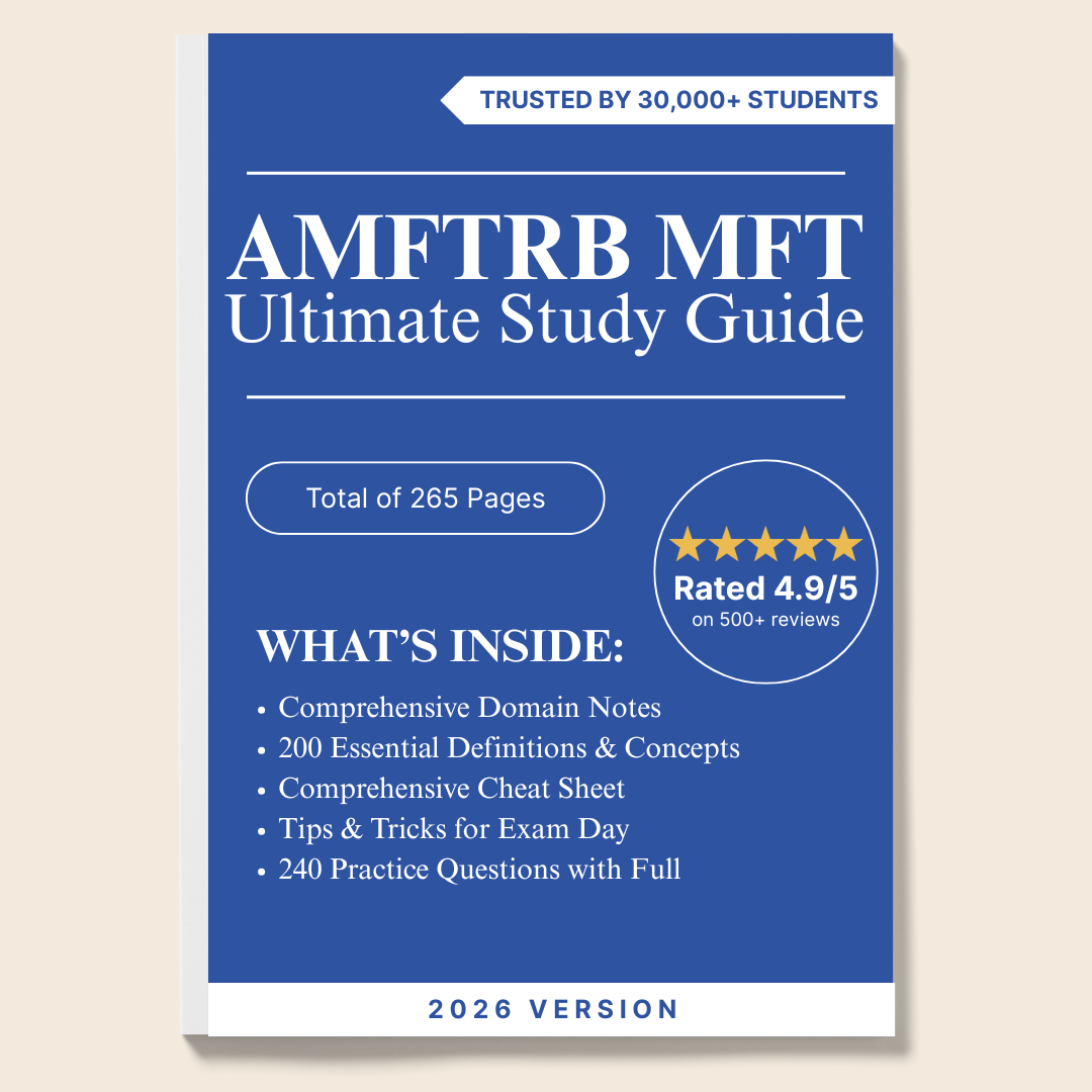 MFT Exam Prep Pack: Test Questions & Study Guide