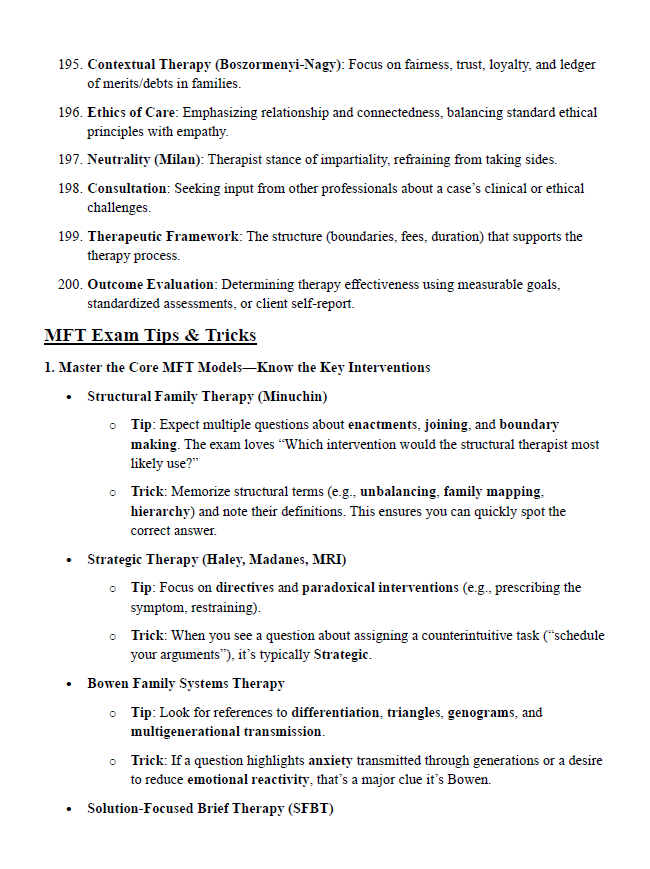 Complete Study Guide for the AMFTRB MFT 2025 Exam – 265 Pages with Practice Questions & Explanations