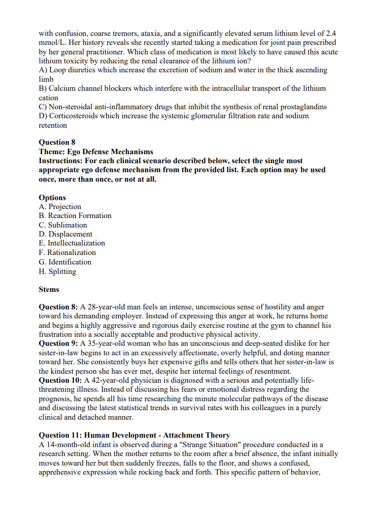 MRC Pysch 600 Practice Questions with Detailed Explanations