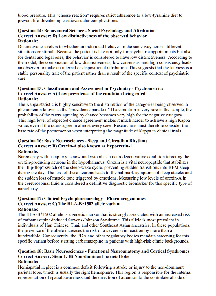 MRC Pysch 600 Practice Questions with Detailed Explanations