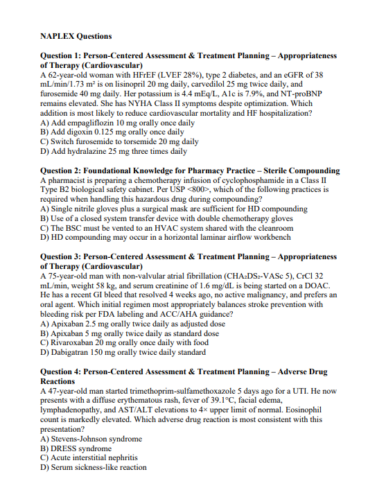 NAPLEX Exam 2026 | 960 Practice Questions with Detailed Explanations