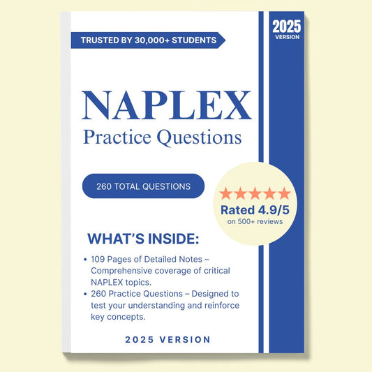 NAPLEX Practice Questions: 109 Pages of Practice Questions