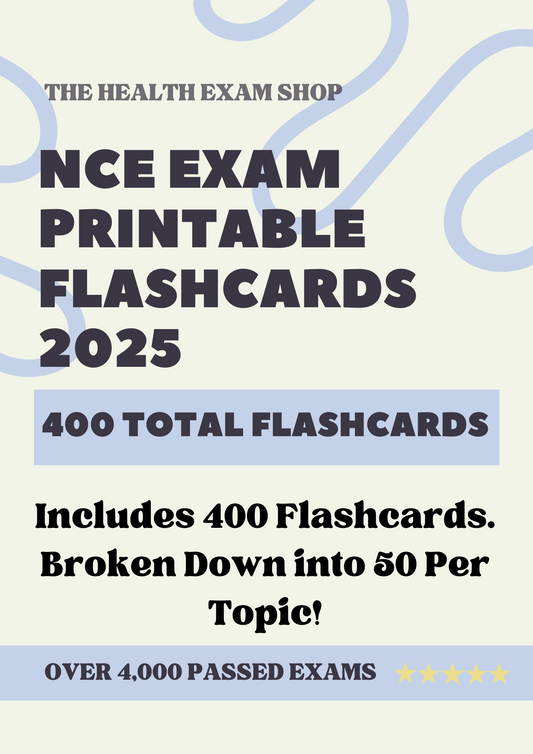 NCE Flashcards: 400 Printable Digital Flashcards for Exam Success