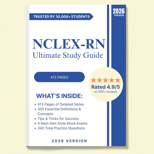 NCLEX-RN 2026 Study Guide (413 Pages) with 4 NGN Mock Exams