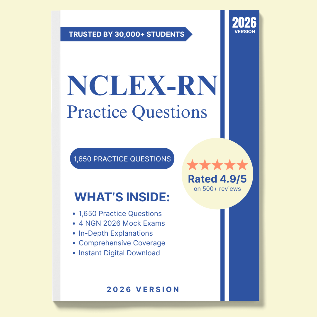 NCLEX-RN 2026 Study Bundle – Study Guide + 1990 Practice Questions (PDF Download)