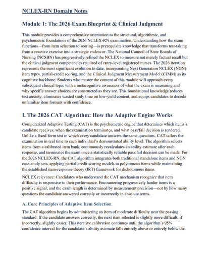 NCLEX-RN Domain Notes module on the 2026 exam blueprint and clinical judgment