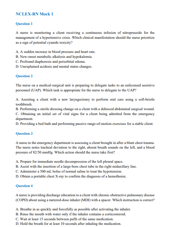 NCLEX-RN 2026 Practice Question Bank – 1,650 Questions + NGN Scenarios (Digital Download)