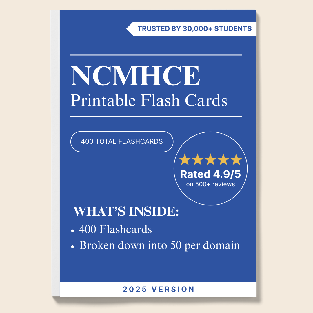 NCMHCE Flashcards: 400 Printable Digital Flashcards for Exam Success