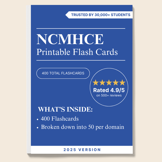 NCMHCE Flashcards: 400 Printable Digital Flashcards for Exam Success
