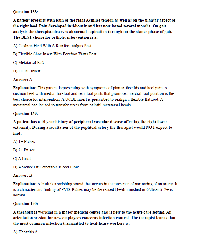 200 Questions for the NPTE 2024 Exam with Answers & Explanations