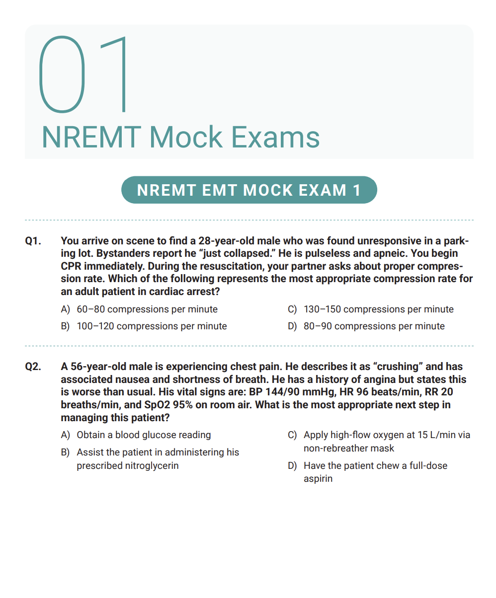 NREMT EMT 2025 Mock Exams | 3 Mocks, 360 Questions with Answers & Explanations