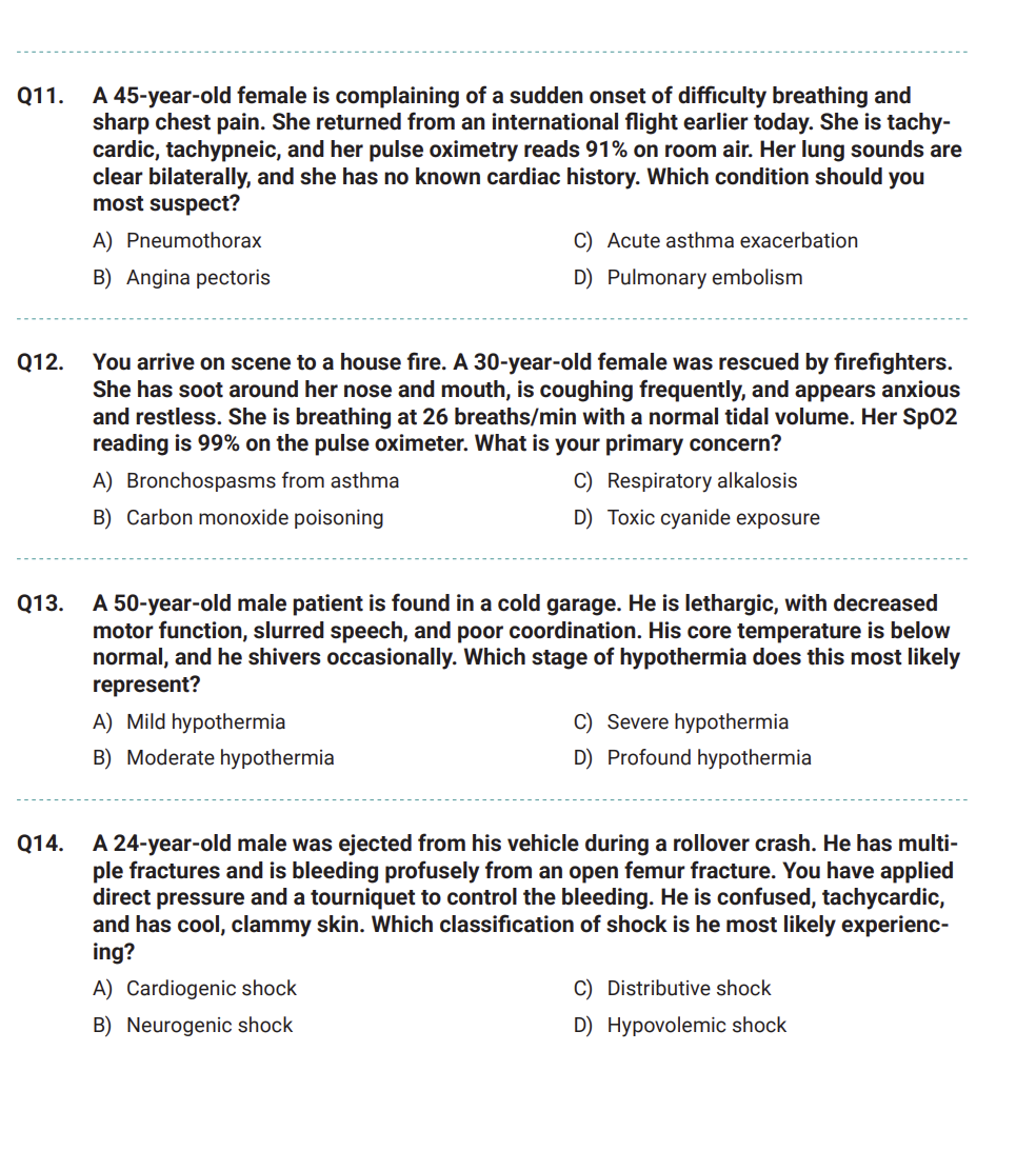 NREMT EMT 2025 Mock Exams | 3 Mocks, 360 Questions with Answers & Explanations