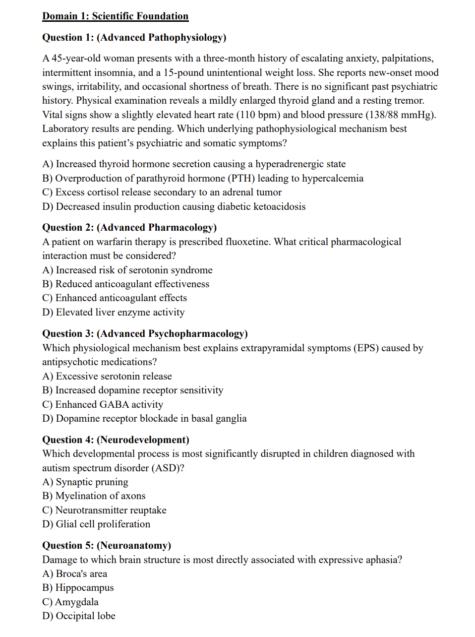 PMHNP Exam Practice Questions: 320 Domain-Specific Questions with Detailed Rationales