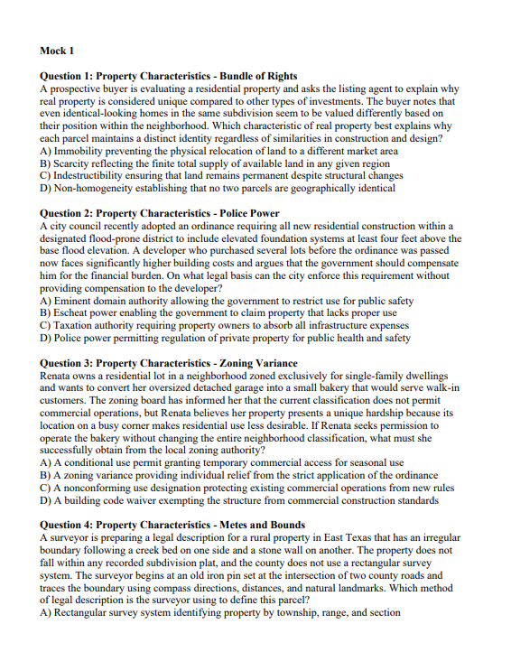 Texas Real Estate Exam Practice Questions – 405 Items, 3 Mock Exams & Rationales | Digital Download