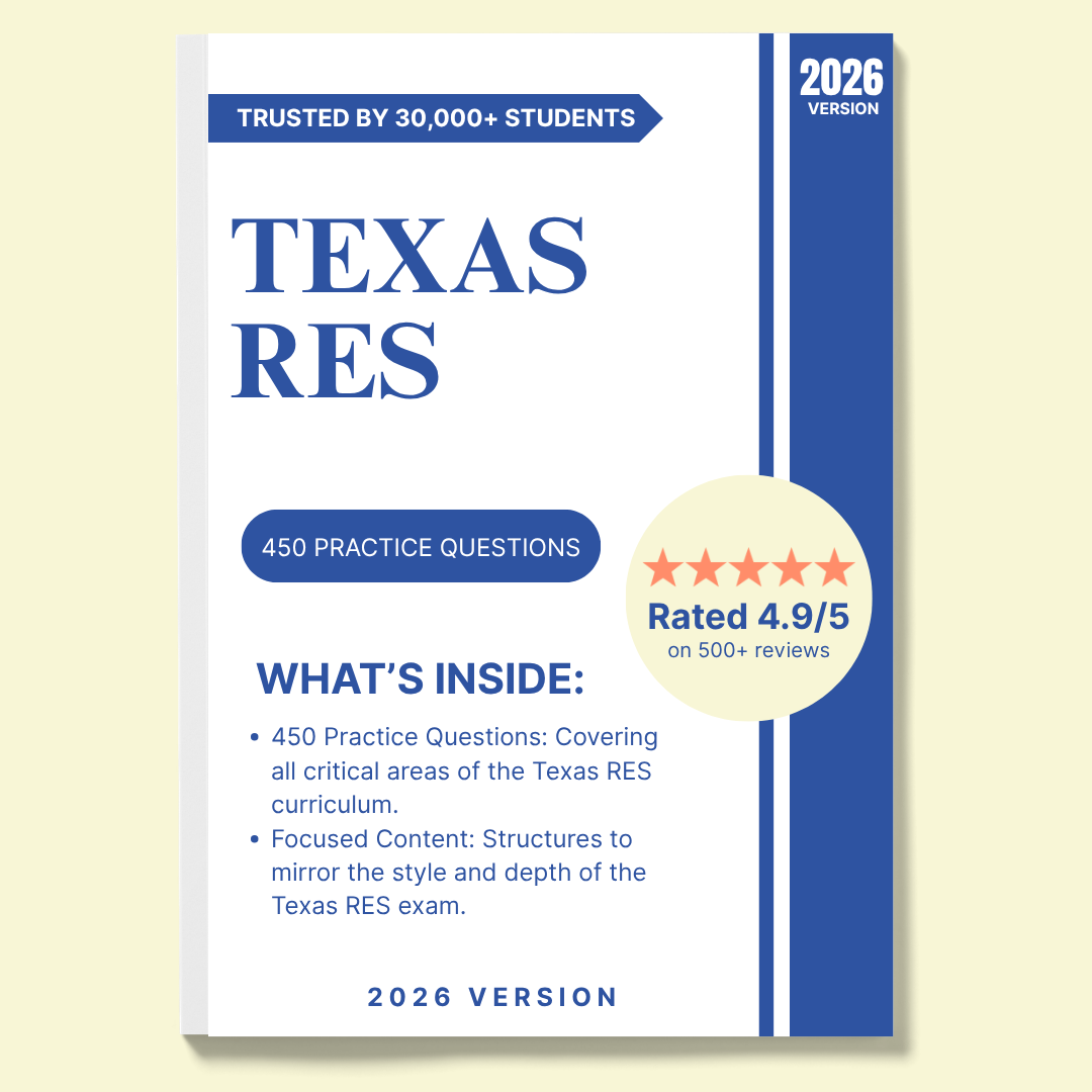 Texas Real Estate Exam Practice Questions – 405 Items, 3 Mock Exams & Rationales | Digital Download