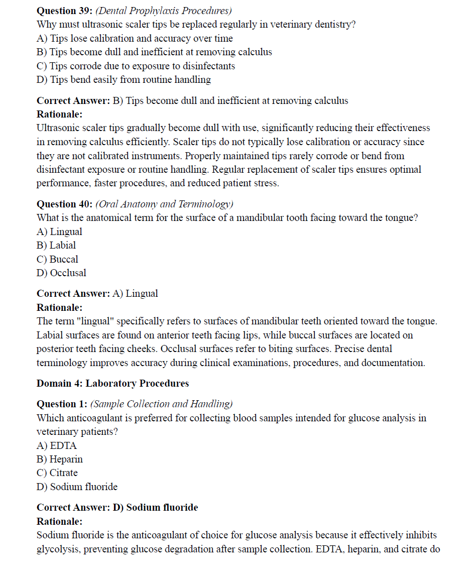 VTNE Practice Test Questions – 360 Questions Across 9 Domains with Extended Rationales