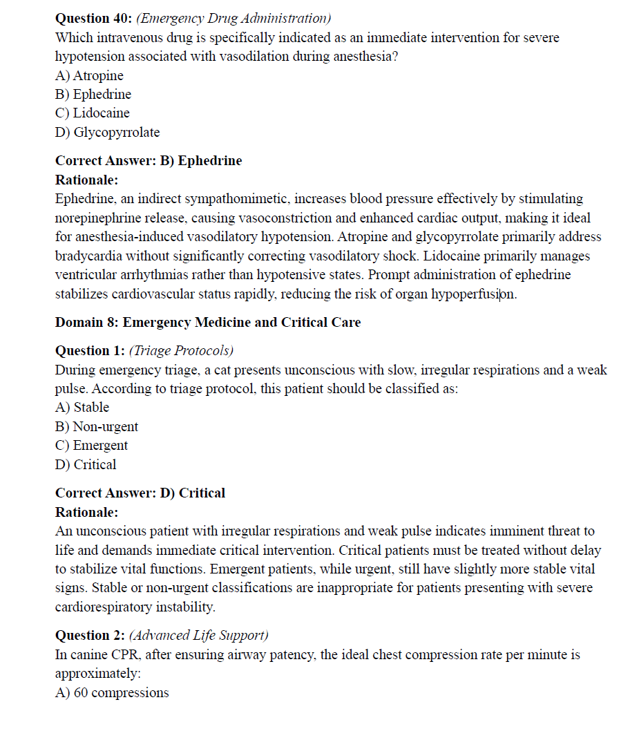 VTNE Practice Test Questions – 360 Questions Across 9 Domains with Extended Rationales