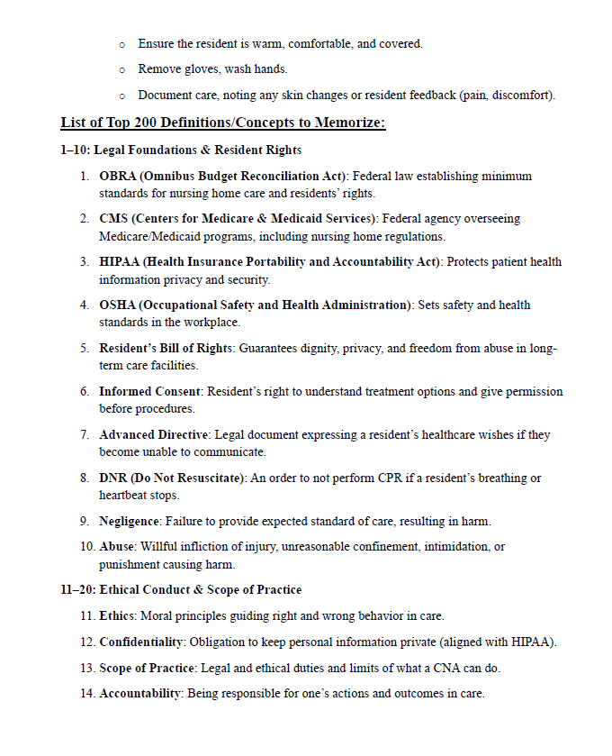 NNAAP/CNA Exam Ultimate Study Guide Includes: Detailed Notes, Definitions, Mock Exams & More - The Health Exams